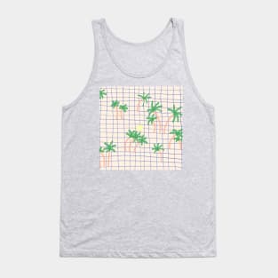 Tropical Palm Grid Tank Top